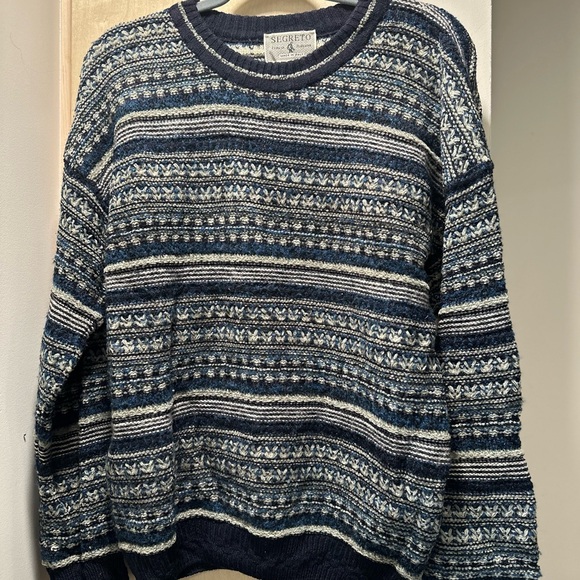 segreto Other - Vintage Segreto Navy and White Crewneck Sweater